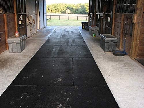 American Heavy Duty Stall Mats - Stable/Horse Mats - Thick, Durable Rubber Flooring - Solid Black 14' x 20' Set 3/4" Thick (70 Tiles Total)