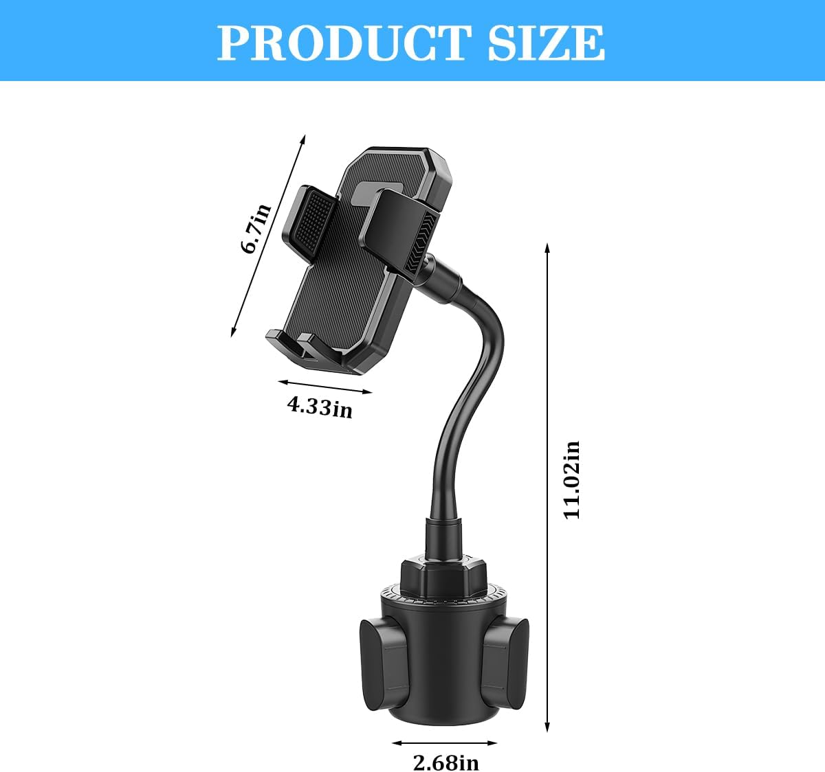 360° Rotatable Long-Neck Cup Holder Phone Mount, Style X905