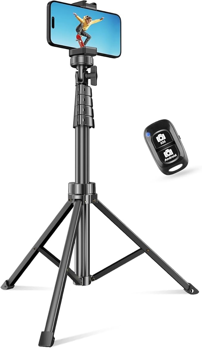 SENSYNE 62" Phone Tripod & Selfie Stick, Extendable Cell Phone Tripod Stand