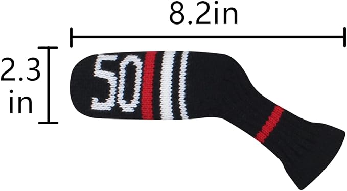 Scott Edward 1/7/10 Pcs Knitted Golf Club Head Covers for Irons Wedge Cuteness and Basically Socks Shape Washable Golf Club Head Protector on Red/Blue Warning Style