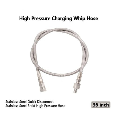 Heyxire Paintball Airsoft PCP Air Pump Fill Hose 36 inch High Pressure Stainless Steel with Quick Fitting Male and Female,Suit for Compressor to The Air Tanks