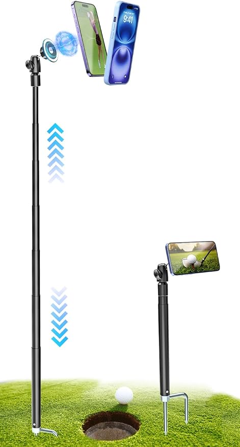Golf Monopod Selfie Stick with Magnetic Phone Holder Mount