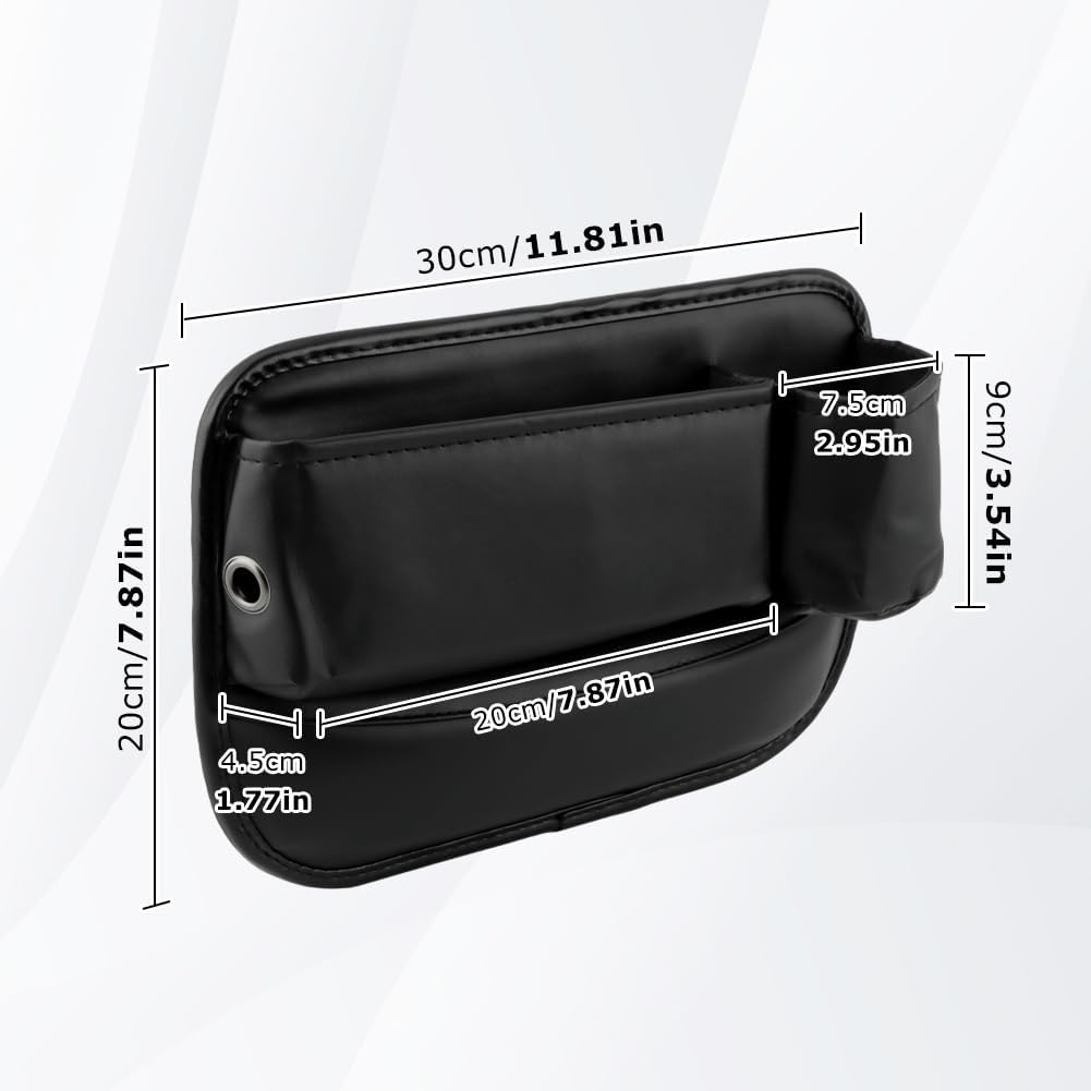 2‑Pack Anti‑Drop Car Seat Gap Filler Organizer, Leather Console Organizer