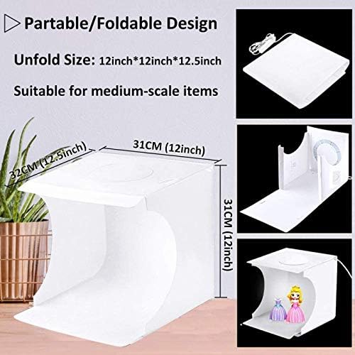 Photo Studio Light Box Kit 12x12 Inch, Folding Lightbox