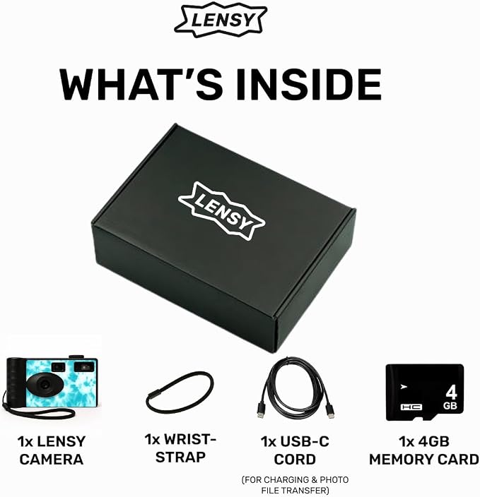 LENSY Screen Free Digital Camera | Four Built in Filters | Rechargeable