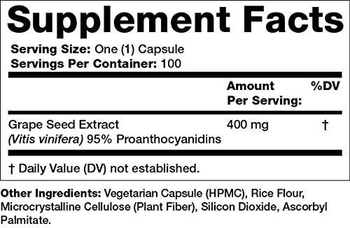 Olympian Labs Grape Seed Extract 400mg Vegan Capsules | Supports Heart & Immune Health, Antioxidant - 100 Count