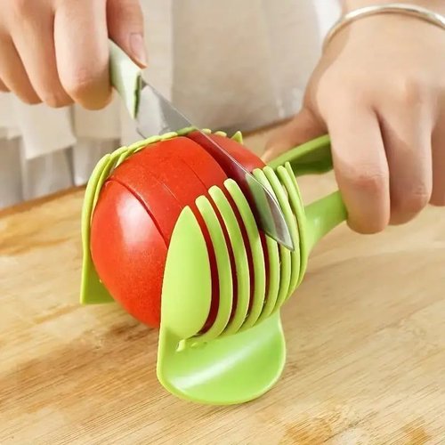 Lemon Tomato Food Tongs - Manual Fruit & Vegetable Cutting Tool | Handy Kitchen Gadget