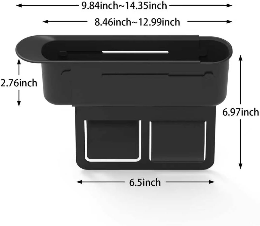 Car Seat Gap Filler Organizer, Expandable Seat Gap Filler with Storage Slot, Anti-Drop Car Seat Gap Organizer for Phone, Keys, Wallet, Universal Fit for Car SUV Truck