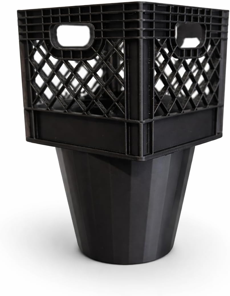 Half Gallon Car Cup Holder Expander - Classic Milk Crate Style Adapter for Square Cartons, Secure Anti-Spill Insert for Juice, Milk & Iced Coffee, Heavy Duty Interior Organizer for SUVs & Trucks