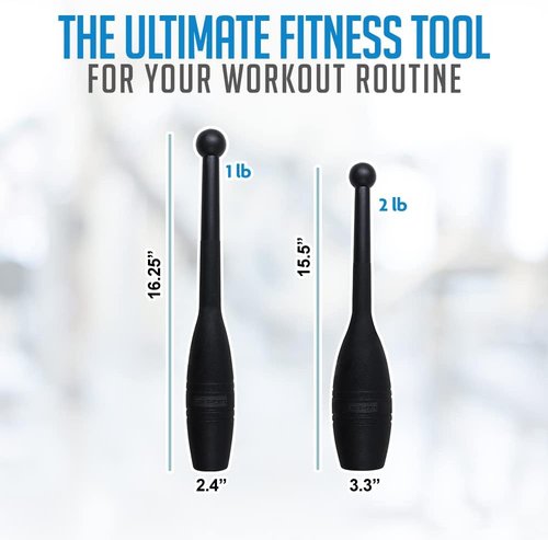 Logest Mace Exercise Club - Heavy Duty Plastic Indian Clubs for Strength Training | Set of 2 (1 LB & 2 LB)