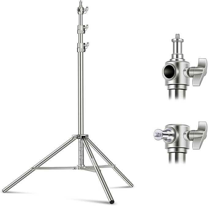 NEEWER 79"/2m Stainless Steel Light Stand, Spring Cushioned Heavy Duty