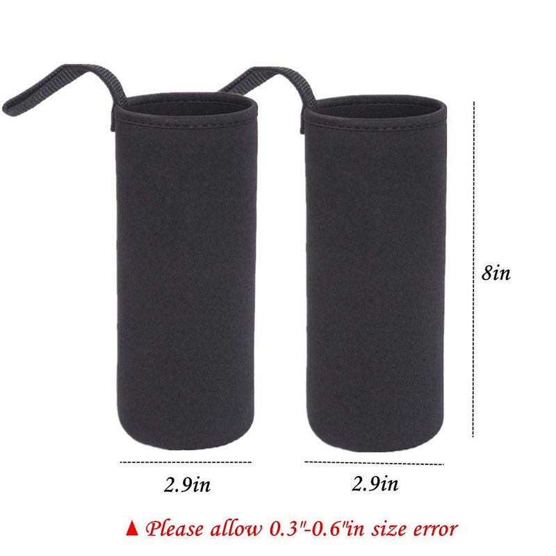TLHO Water Bottle Carrier 750ml, 25oz Water Bottle Cover Sleeve Neoprene Bottle Carrier Insulated Bottle Bag Case Pouch black, 25oz/750ml 2PCS