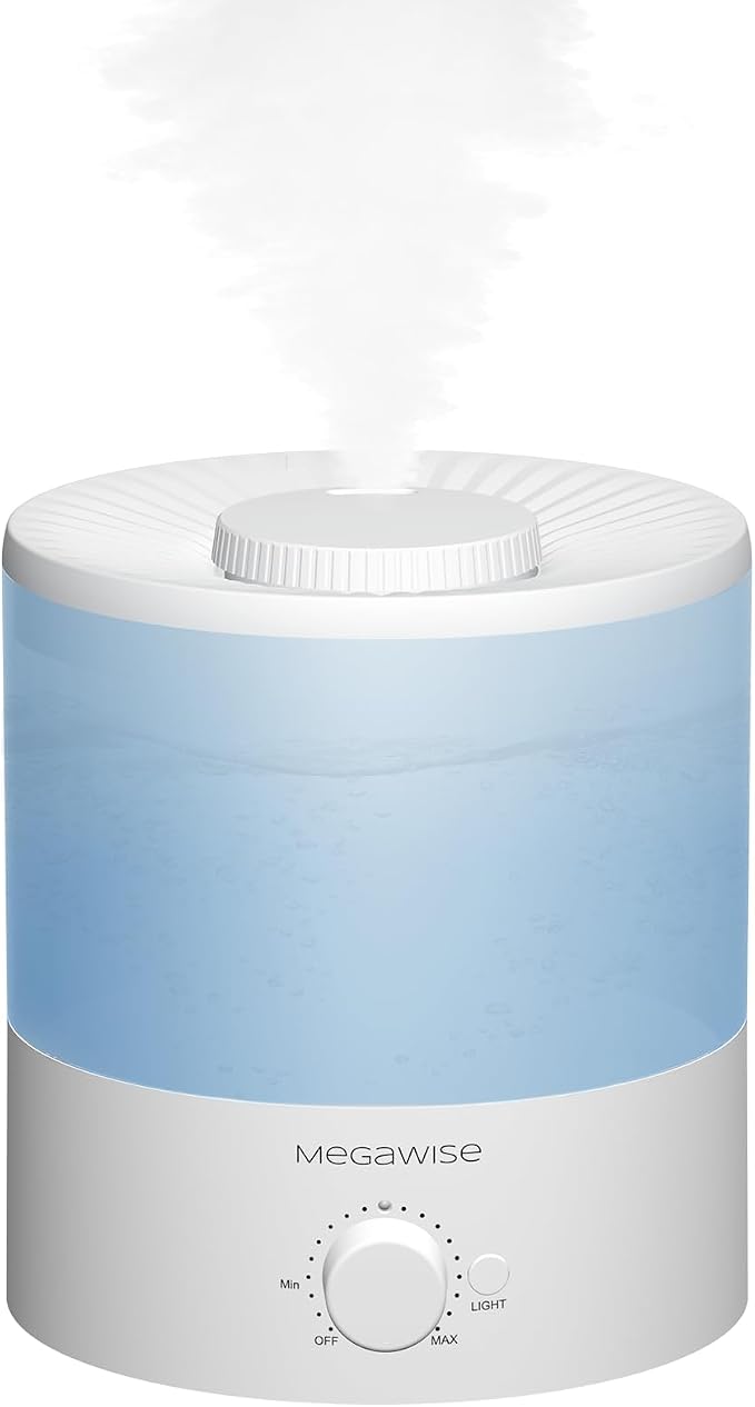 MegaWise Ultrasonic Cool Mist Humidifier SK7620 - 1.5L Capacity, Whisper-Quiet Operation, Adjustable Mist Output, Auto Shut-Off - Ideal for Home, Office, Baby Room, and Bedroom