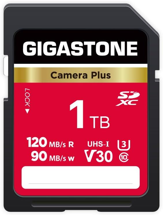 GIGASTONE 1TB SD Card, Camera Plus, UHS-I V30 SDXC Memory Card High Speed UHD