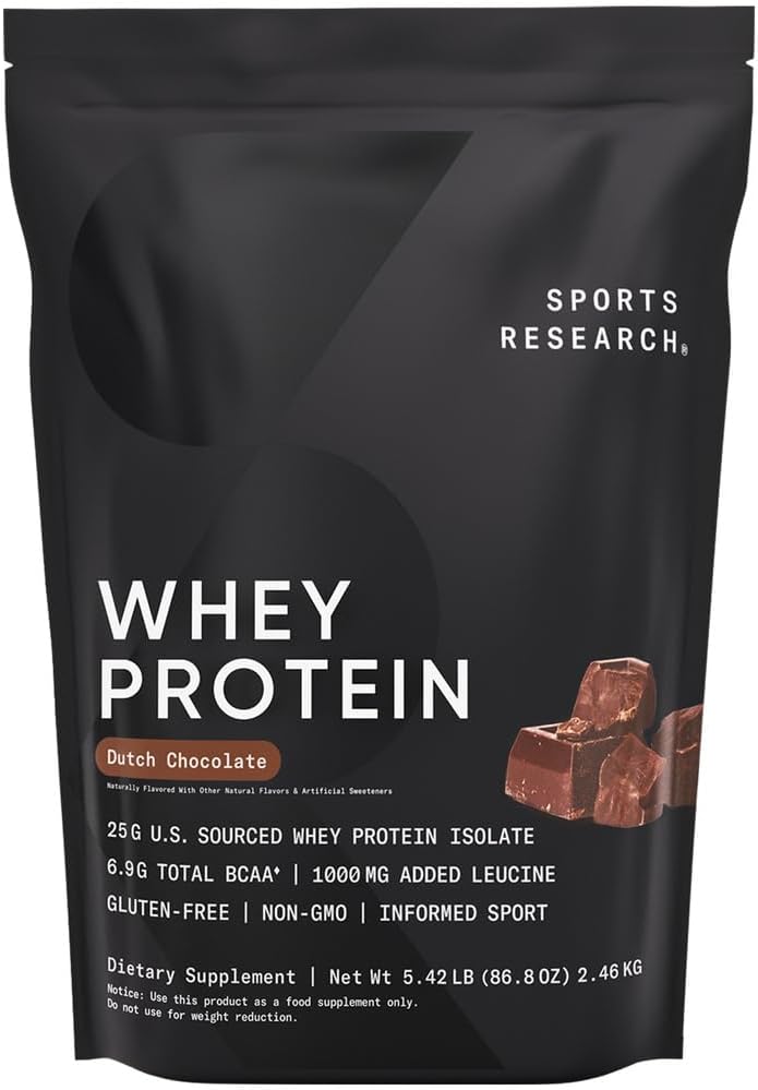 Sports Research Exercise Performance Pack - Creatine Monohydrate (1.1lb) & Whey Protein Dutch Chocolate (5lb) | Workout Enhancer Gel (6.4oz)