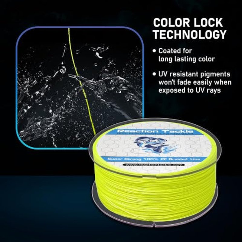Reaction Tackle Braided Fishing Line Sea Blue 25LB 1000yd