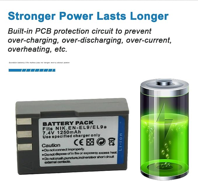 EN-EL9 Camera Battery Multifunctional Charger Set Compatible