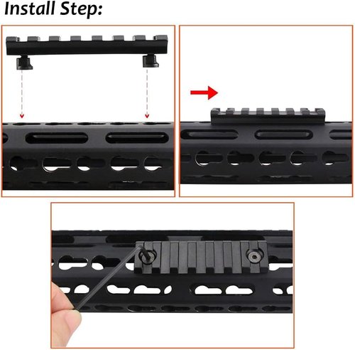 GOTICAL Keymod Picatinny/Weaver Rail System - 7 Slots HandGuard Mount | Black Matte, Set of 2