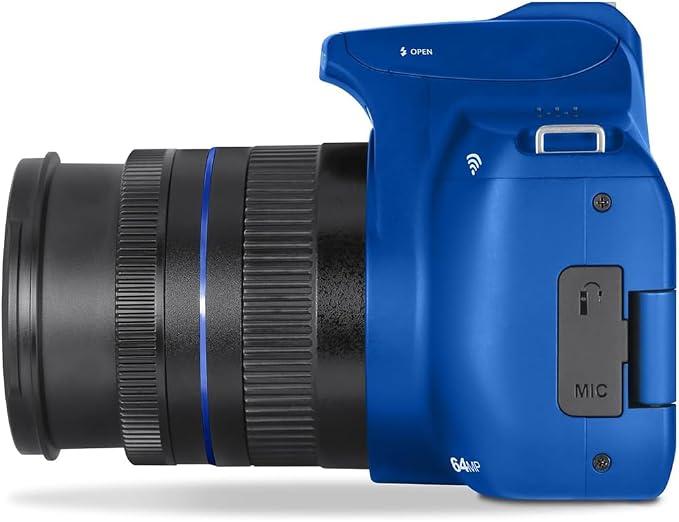 Minolta 64MP Auto Focus Digital Camera 10x Optical Zoom 4K Ultra HD Video Blue