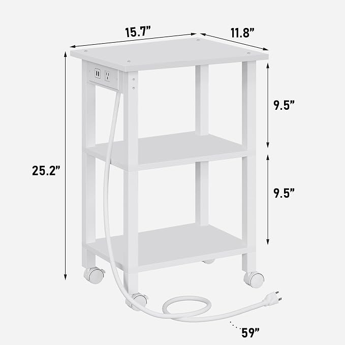 TUTOTAK 3 Tier Printer Stand, Rolling Printer Cart