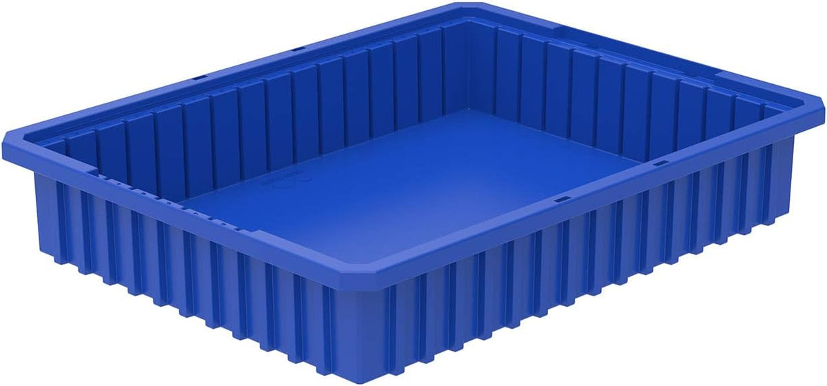 Akro-Mils 33224 Akro-Grid Plastic Slotted Dividable Modu Box Stackable Grid Storage Tote Container, (22-3/8-Inch L x 17-3/8-Inch W x 4-Inch H), (6 Pack), Red