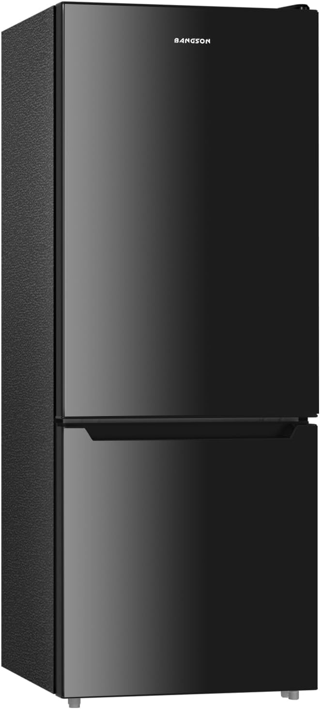 Apartment 7.1 Cu.Ft Refrigerator with Bottom Freezer Black | Office Fridge with Bottom Freezer, Large Capacity, Energy Saving, Adjustable Thermostat, Low Noise