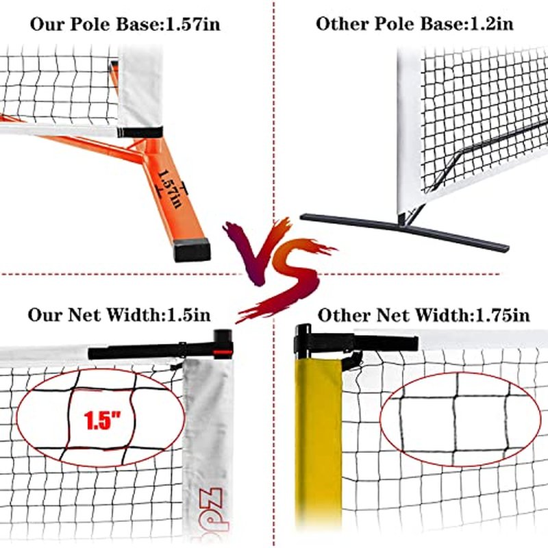 Zdgao Pickleball Net with Court Marking Kit, 4 Pickle Balls, and Carry Bag - Complete Bundle for Easy Setup and Play on Any Surface
