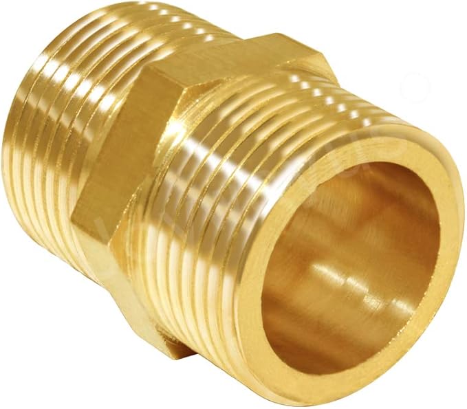Joywayus 3/4" Male NPT Threaded Brass Pipe Fittings Nipple Fuel/Air/Water/Boat/Gas/Oil (Pack of 2)