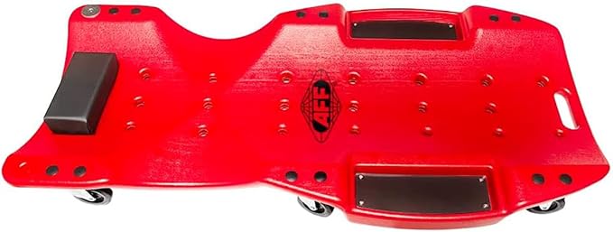 AFF XL Mechanic's Creeper - 47" Length Ergonomic Creeper with Padded Headrest & Magnetic Tool Trays - Super Duty