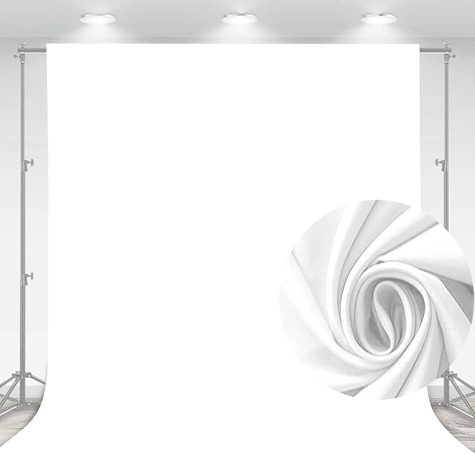 7x5FT White Backdrop for Photography, High Density Polyester Fabric Background