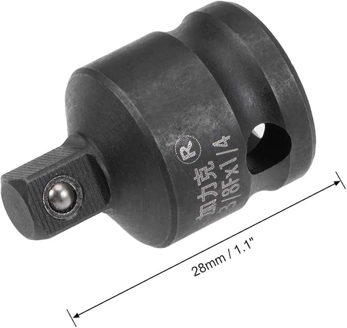 uxcell 3/8" Drive (Female) x 1/4" (Male) Impact Socket Reducer for Use with Air Impact Drivers, Breaker Bars, Ratchets, CR-MO Steel