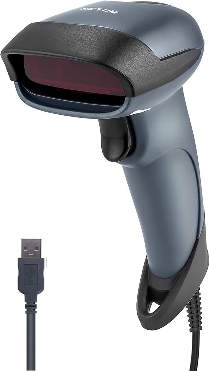 NETUM USB Laser Barcode Scanner, Handheld 1D Wired Bar Code Scanner Scanning