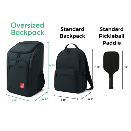 Generic Pickleball Bag - Large Backpack Fits: 4+ Paddles, 2 Water Bottles, Laptop, Shoe Compartment, Fence Hook, Black