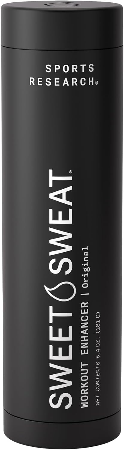 Sports Research Waist Trimmer Pack - Sweet Sweat Waist Trimmer (Black/Yellow, Small) & Original Scent Gel Stick (6.4oz)