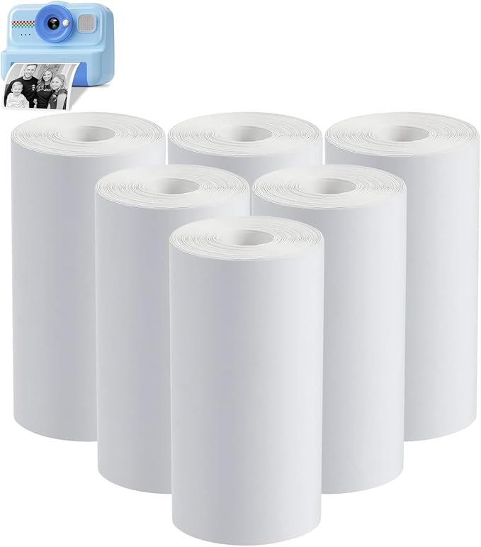 Instant Cameras Instant Print Paper, 6 Rolls Black & White Print Paper