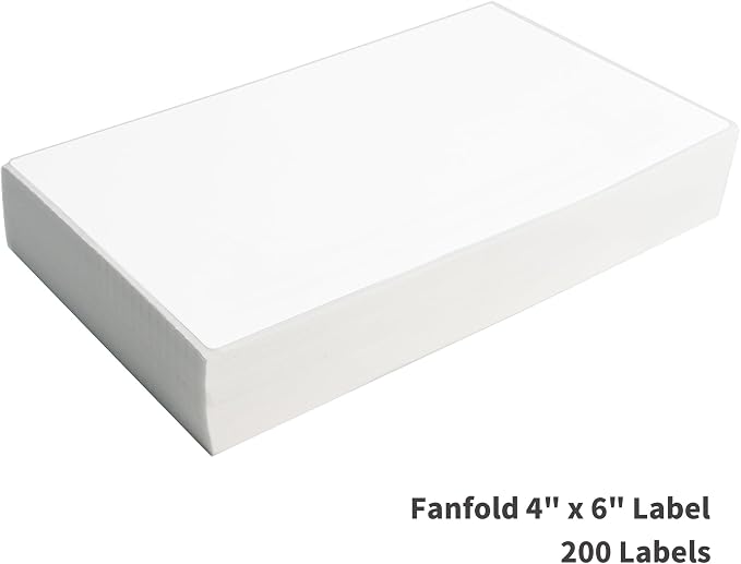 L LIKED 200 4x6 Thermal Labels Fanfold, Direct Thermal Shipping Labels