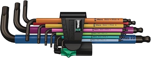 Wera Ratchet Set, 28, 1/4 in, SAE & Tools 05073593001 950 SPKL/9 SM N SB Long ARM HEX Key Set, One Size, Multi