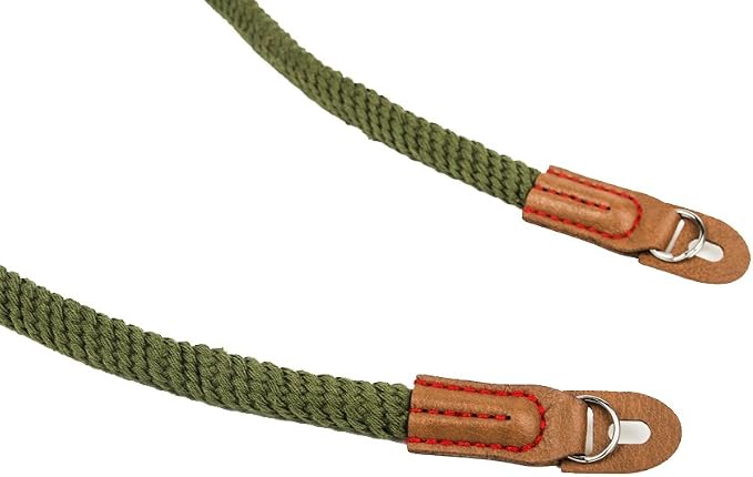 Vintage Handmade Cotton Leather Camera Neck Strap