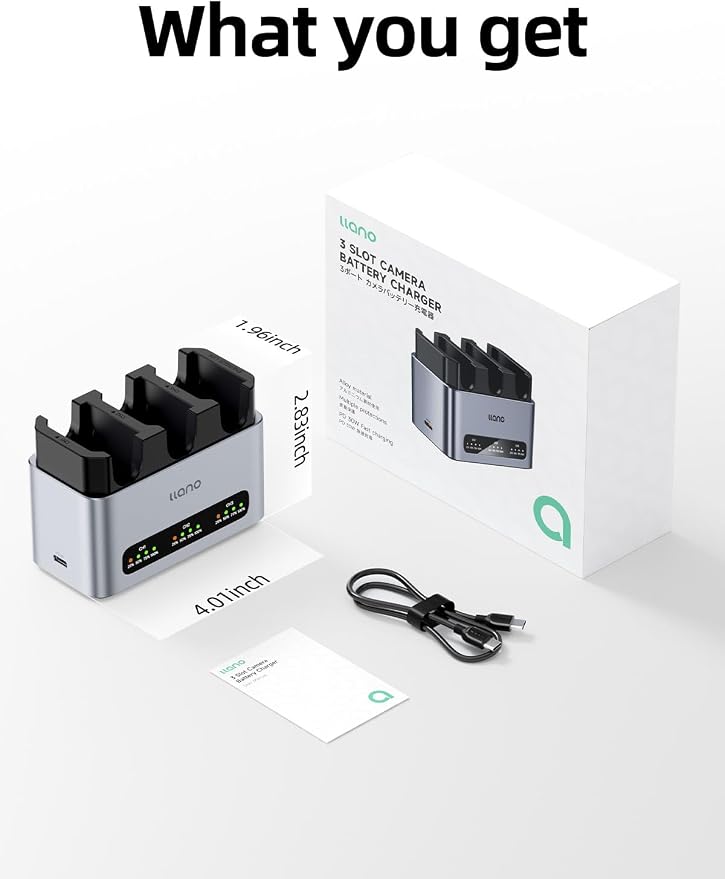 llano 30W NP-FZ100 Battery Charger: Fast Three Slot