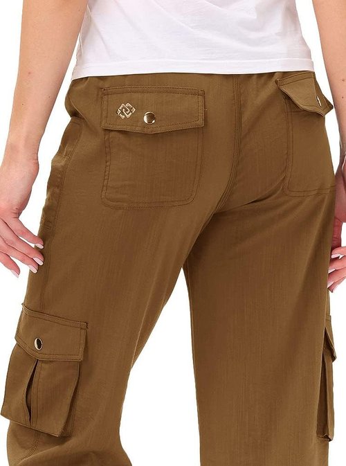 MoFiz Women's Capris - Lightweight Casual Pants with Pockets | Comfortable Baggy Cargo Style for Hiking