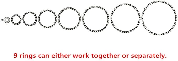 241 LEDs 9 Rings WS2812B 5050 RGB LED Ring Lamp Light Individually Addressable
