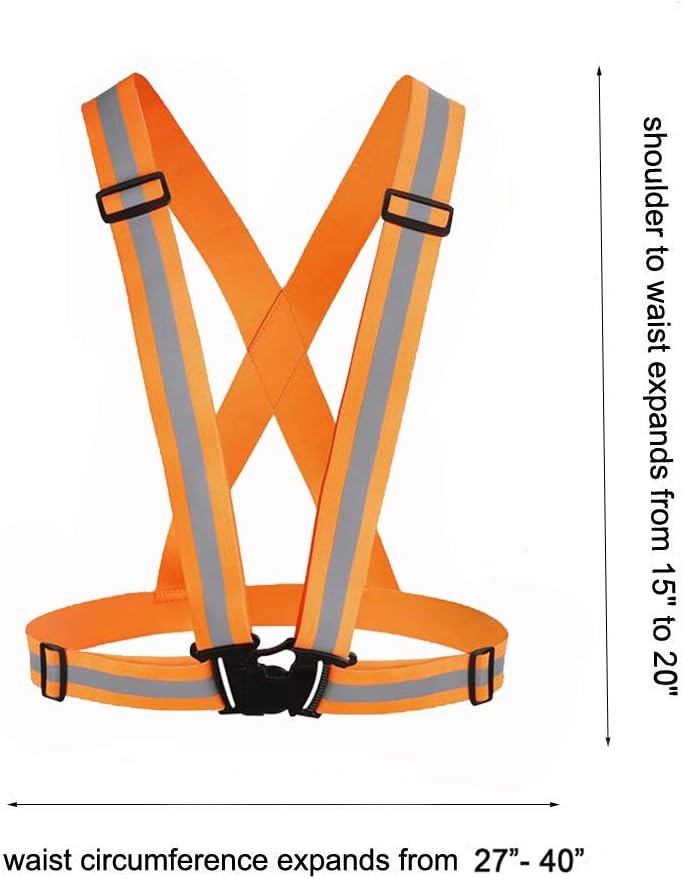 Skiennix Reflective Running Vest - Adjustable High Visibility Safety Gear | 3-Pack Set