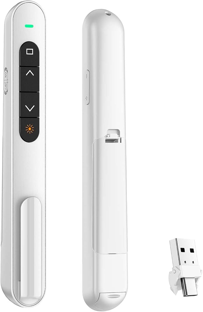 QUI Presentation Clicker with Volume Control, 2.4GHz USB Wireless Presenter