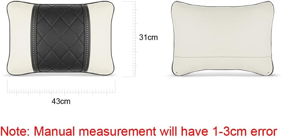 Car Pillows Napa Leather Car Seat Rest Cushion Car Lumbar Pillow for Mercedes Benz Maybach S-Class Lumbar Support Pillow car Accessories（Black）