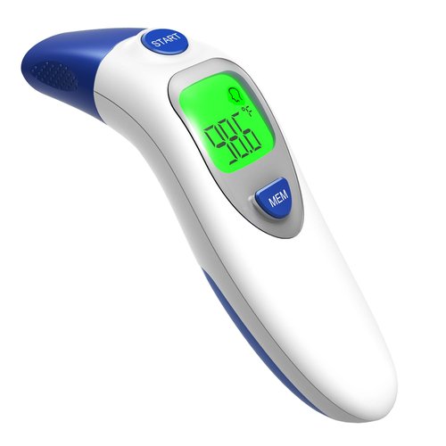 Dr.meter Ear Thermometer - 3-in-1 Touchless Forehead & Ear Thermometer for Kids & Adults | Bi-Color LCD Display, Fever Alarm, 20 Memory Recall