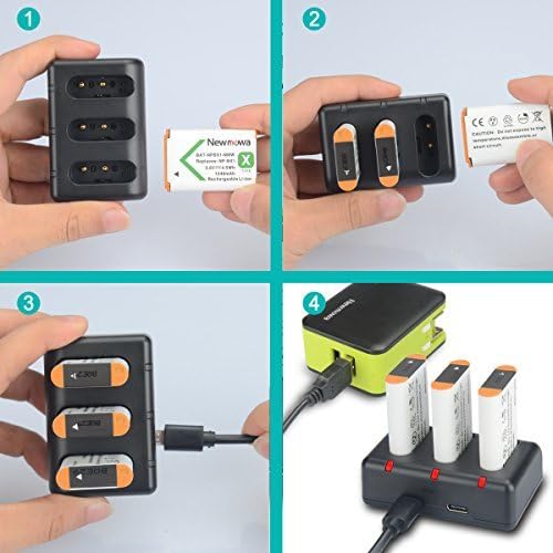 NP-BX1 Newmowa Replacement Battery and 3-Channel USB Charger Set