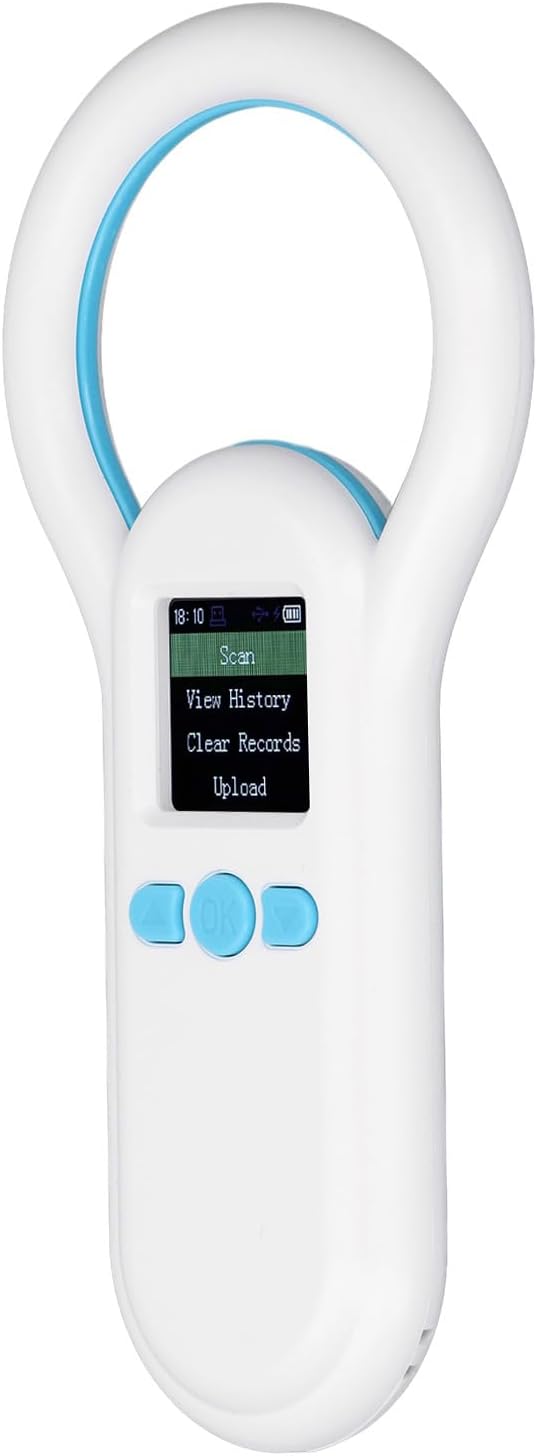 Pet Microchip Scanner, 500 Records Storage, 134.2Khz Reader, 1.44 Inch TFT Screen, ISO 11784/11785 FDX B Compatible, for Animal Dog Identification