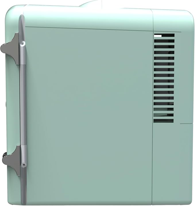 Frigidaire EFMIS171 Retro Mini Portable Personal Fridge - Ideal for Home, Office or Dorm - Includes Carrying Handle, AC/DC Wall/Car Charger (Green)