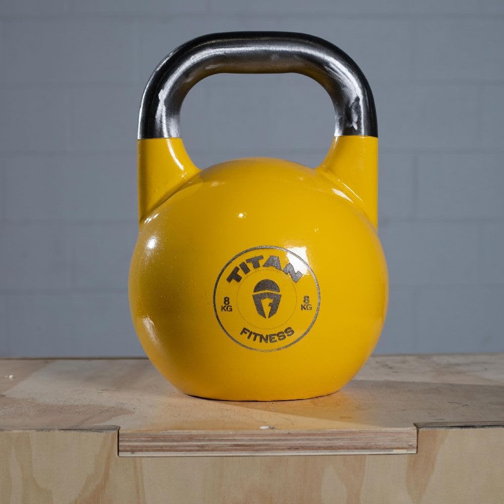 Titan Fitness Competition Kettlebell - Durable Single Piece Casting for Full Body Workouts | KG Markings