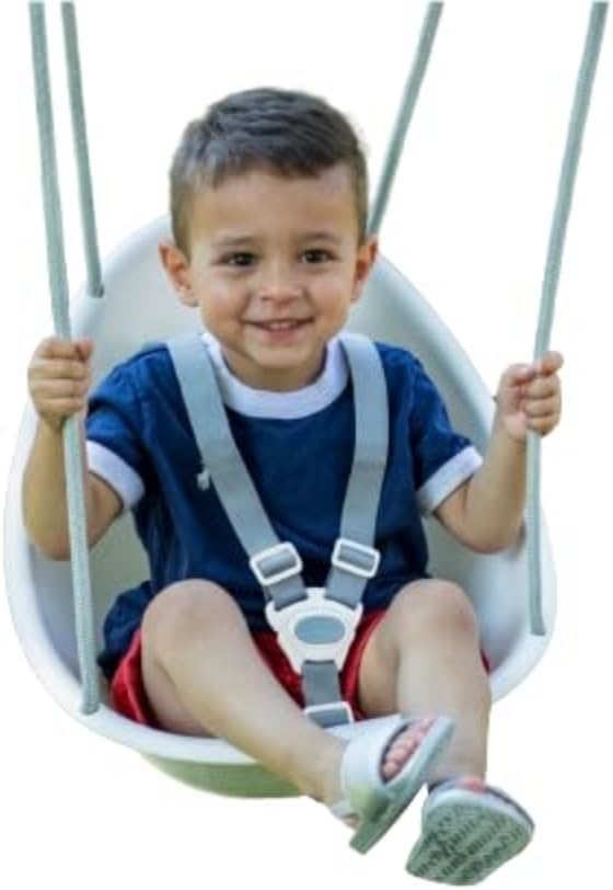 Swurfer Coconut Toddler Swing - Comfy Outdoor Baby Swing with 3-Point Safety Harness | Easy Installation for Ages 6-36 Months